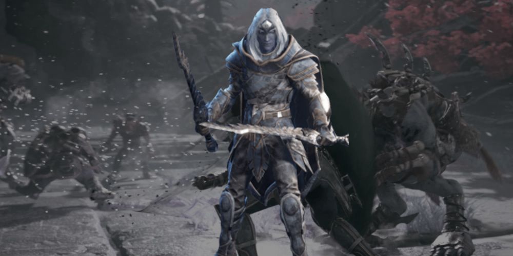 Drizzt wearing the full set accompanying the Tundra Raptor Scimitar 2