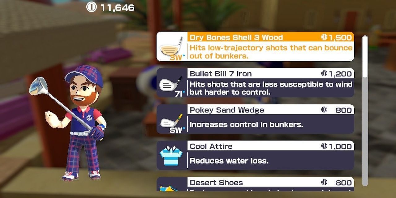 Dry Bones Shell 3 Wood in Mario Golf: Super Rush