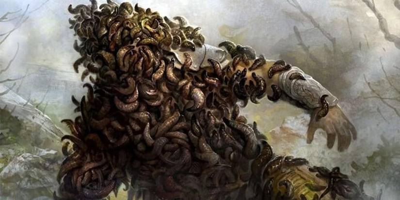 Rot Grubs Swarming A Man