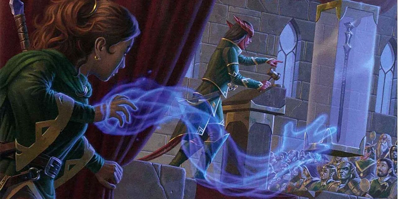 Dungeons and Dragons Mage Hand Spell being used behind a curtain