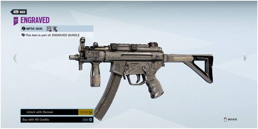 Engraved Mp5K Skin rainbow six siege