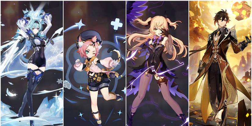 Eula - Diona - Fischl - Zhongli in genshin impact (1)