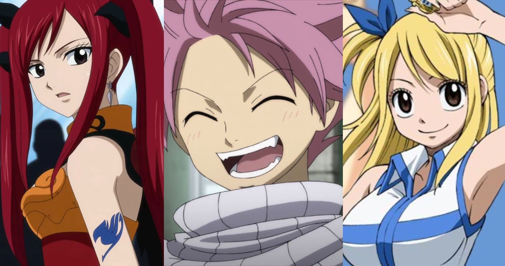 Erza Natsu and Lucy in Fairy Tail