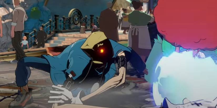 Faust attacking from below - Faust Guilty Gear Strive Guide