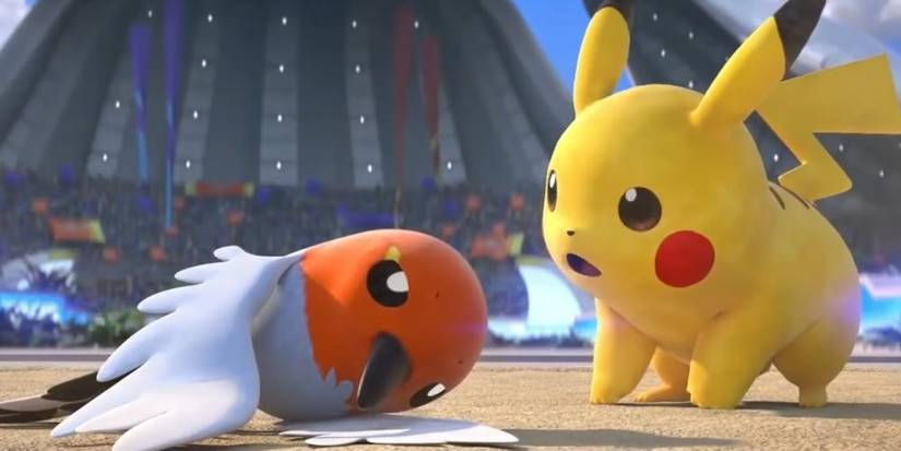 Pikachu and a wounded ally in Pokemon Unite