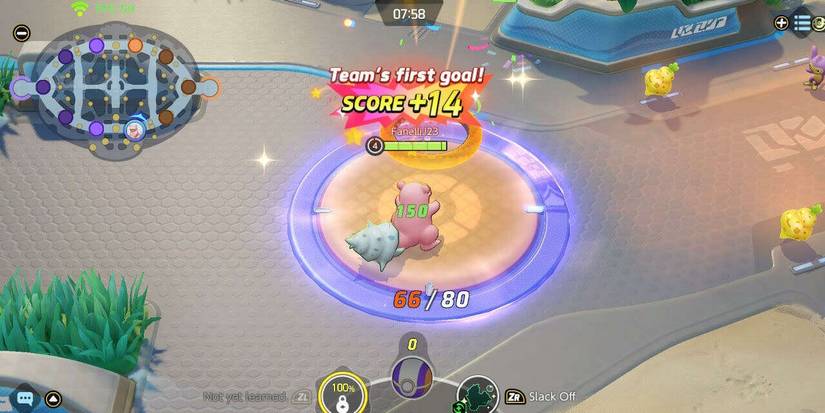 Scoring a goal in Pokemon Unite