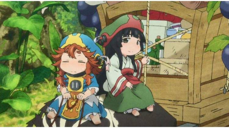 Hakumei and Mikochi anime visual featuring the two main characters in a forest setting