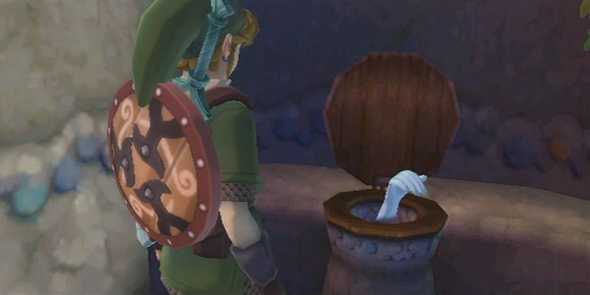 The haunted restroom in The Legend of Zelda: Skyward Sword