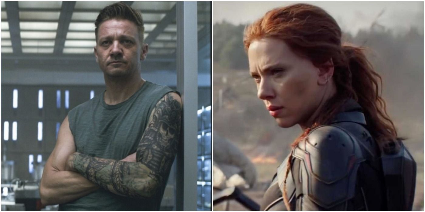 hawkeye in avengers endgame and black widow in her solo movie
