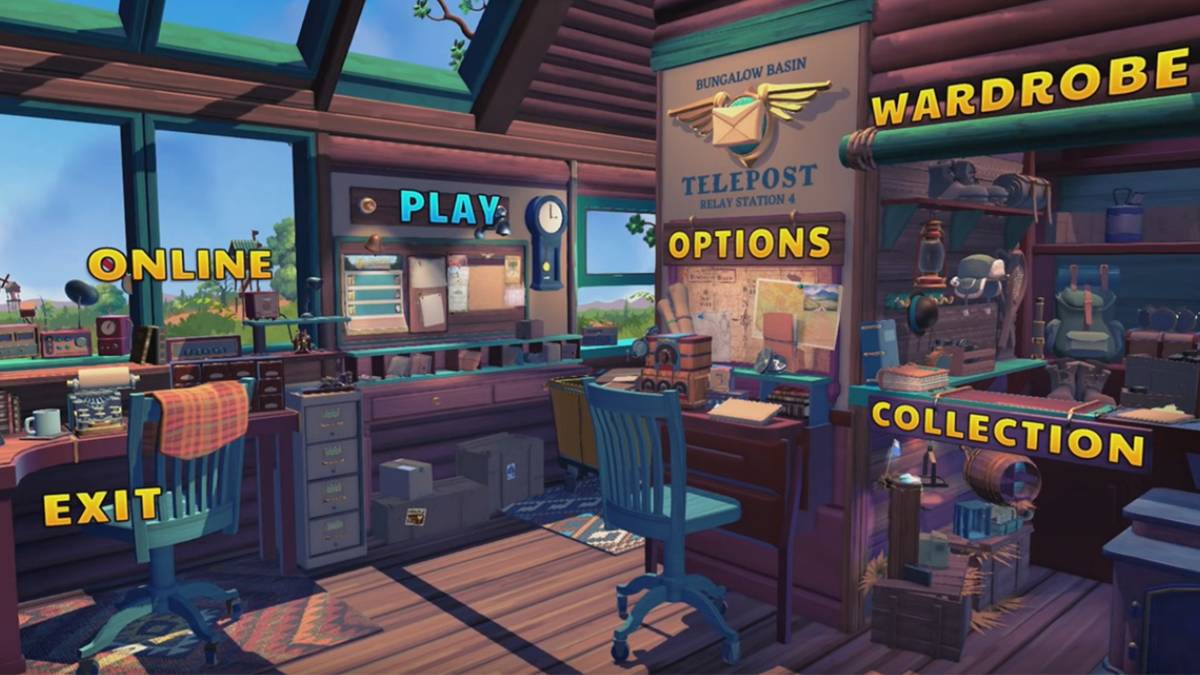 The main menu of KeyWe featuring 3d sections inspired by Rare