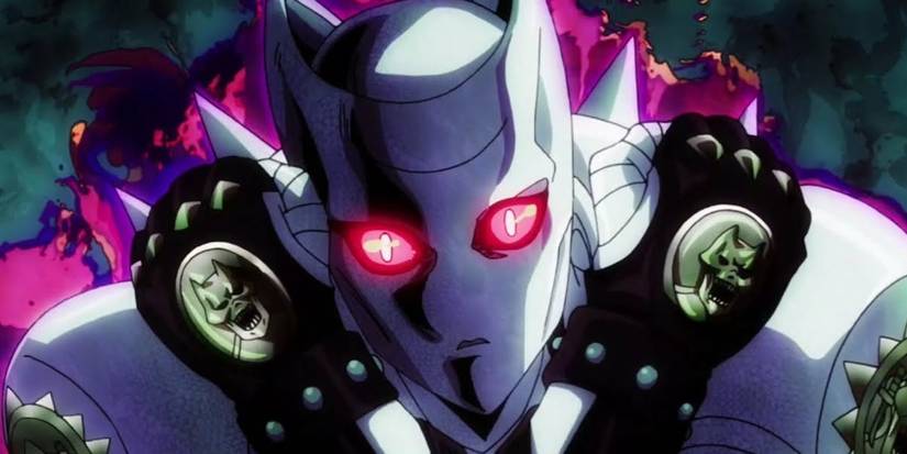 Yoshikage Kira shows off his Killer Queen in JoJo's Bizarre Adventure