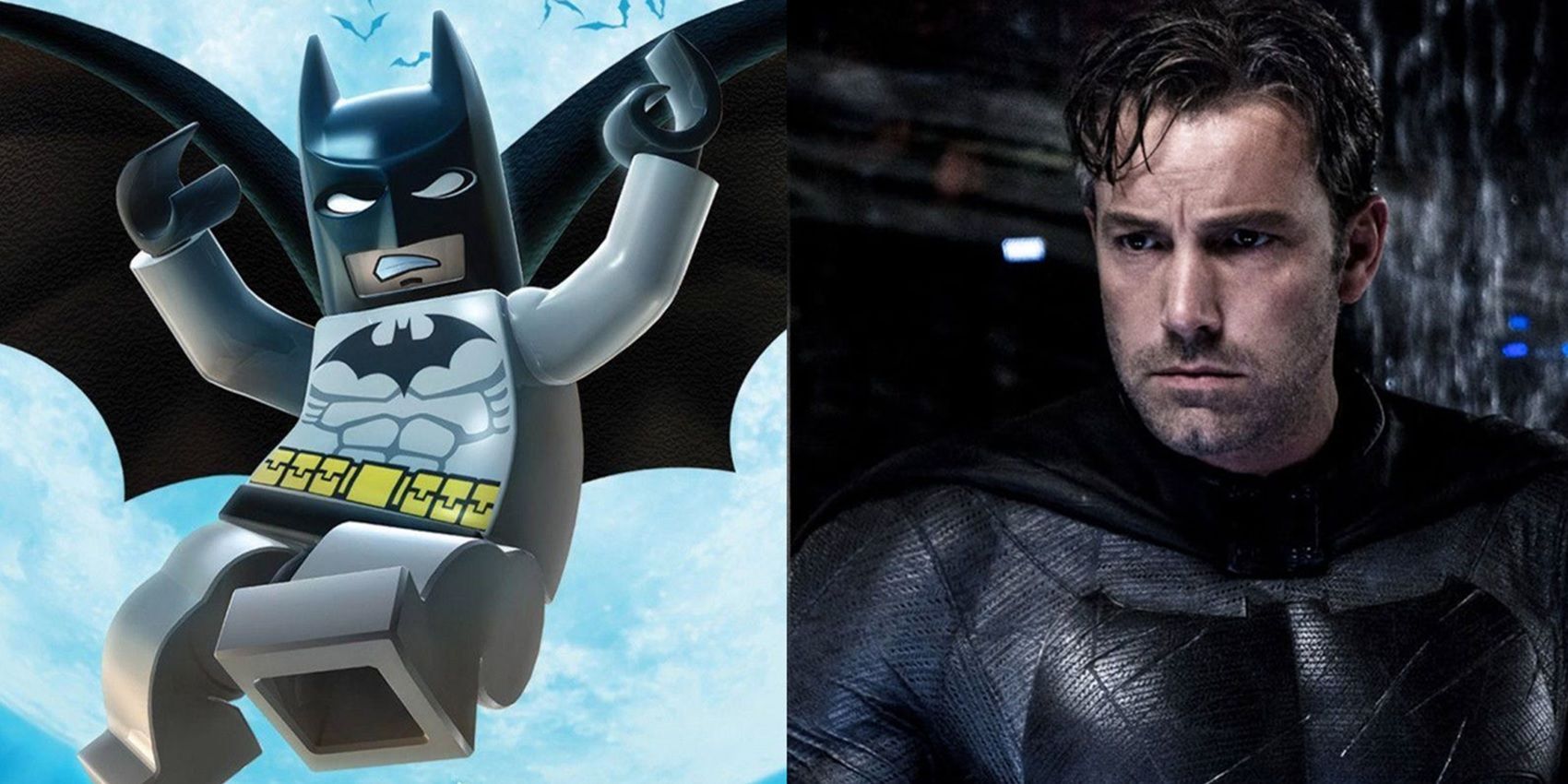 Lego Batman and Ben Affleck as Batman