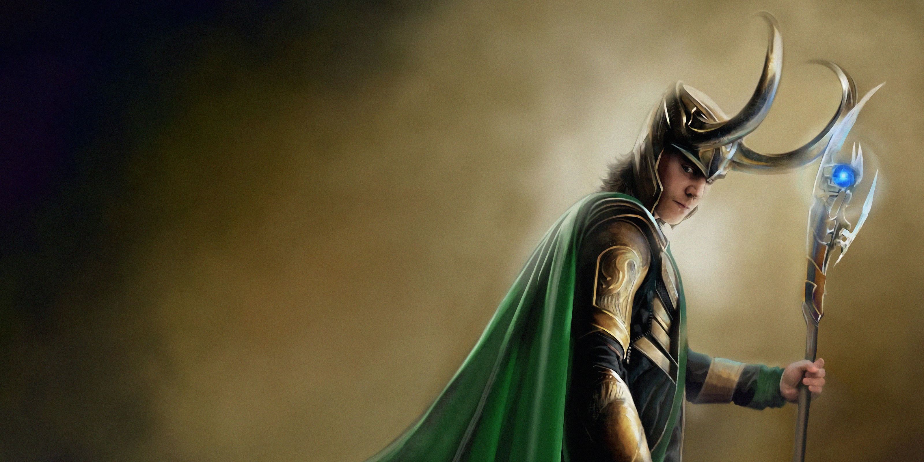 MCU Loki in Horned Costume with Sceptre