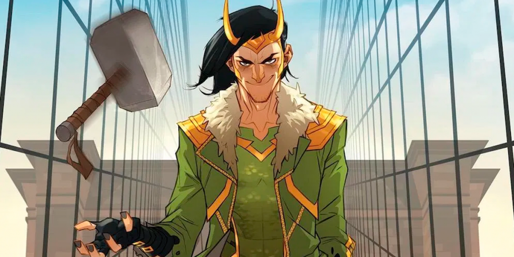 Loki with Thor's Hammer Mjolnir