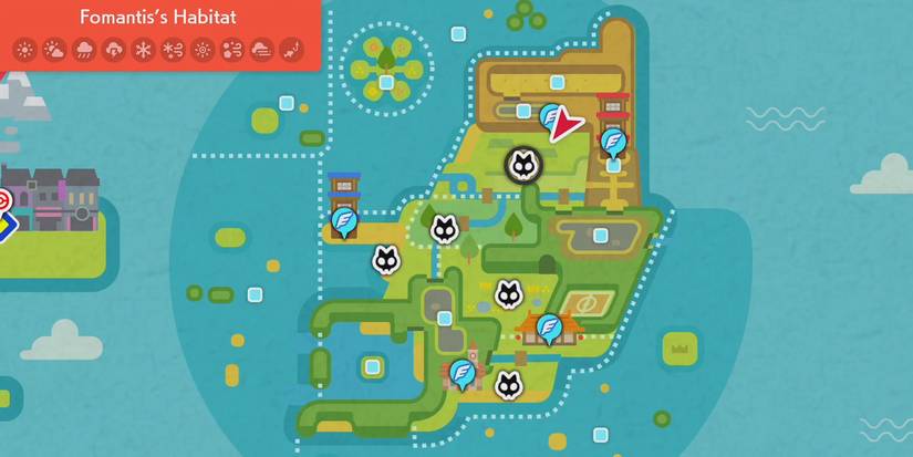 Map that indicates the location of Fomantis