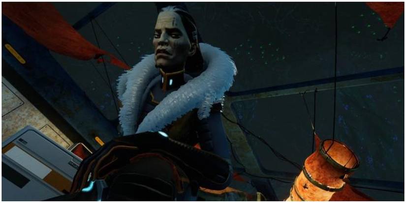 Marguerit looking at the player.