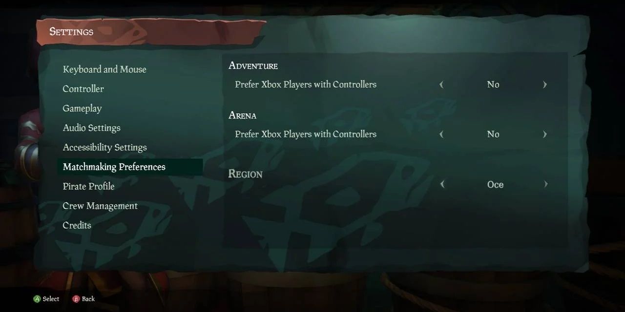 Matchmaking Settings From Sea Of Thieves