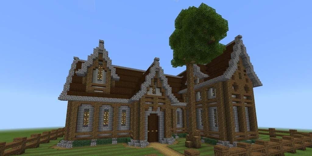 Minecraft Large Stone House
