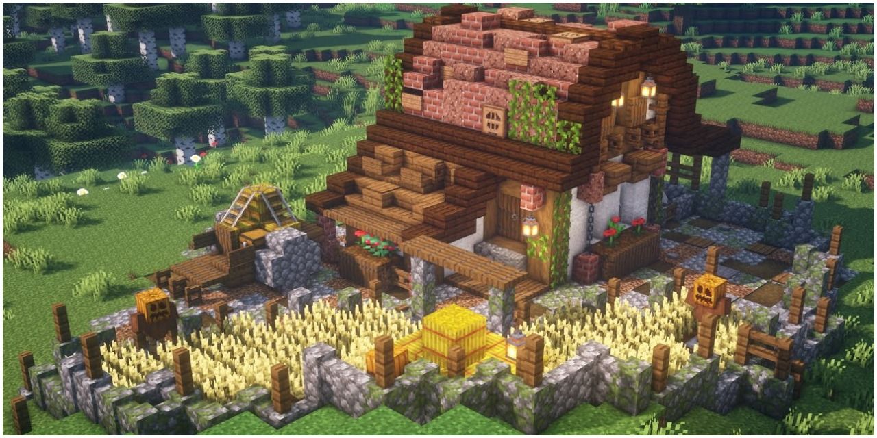 A farmhouse in minecraft.