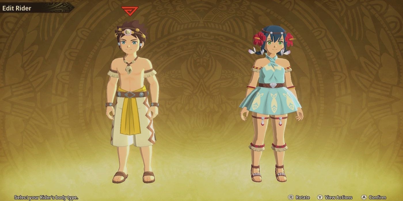The character creation menu from Monster Hunter Stories 2