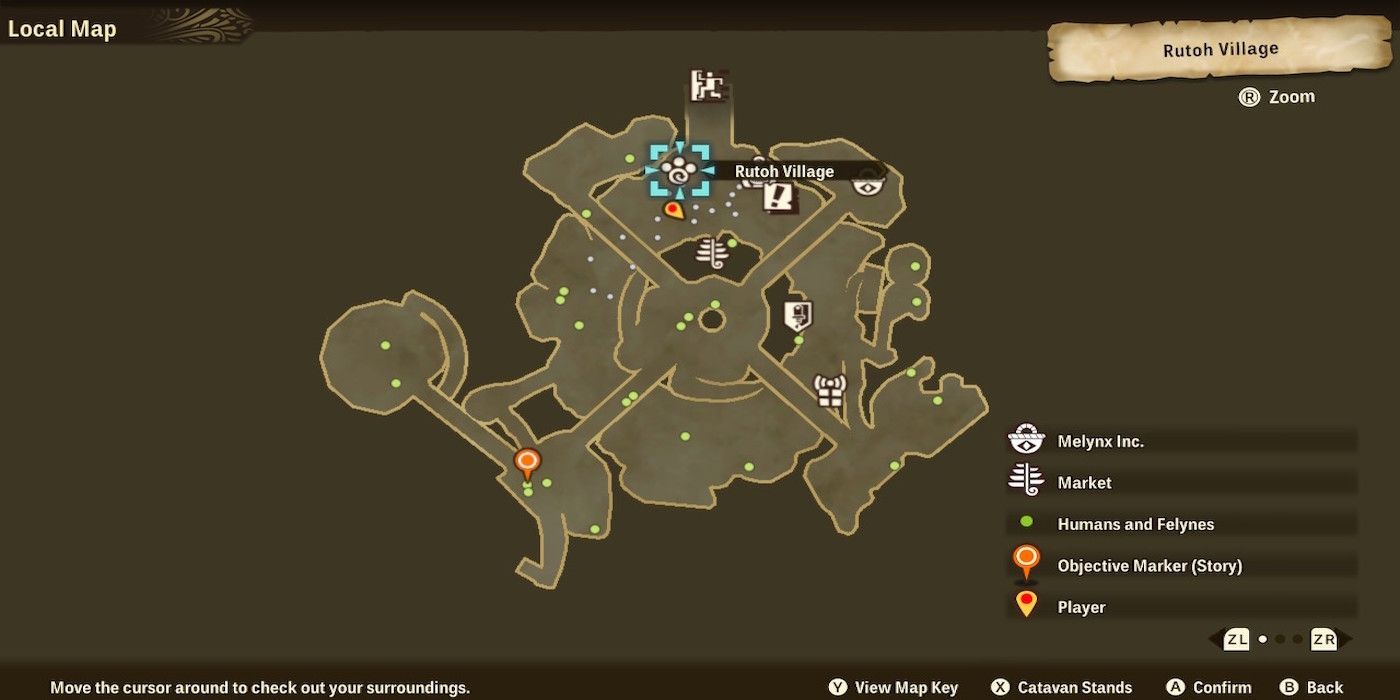 the village map from Monster Hunter Stories 2