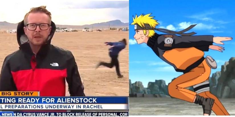 Naruto Run Area 51 News Report Anime Pose Meme