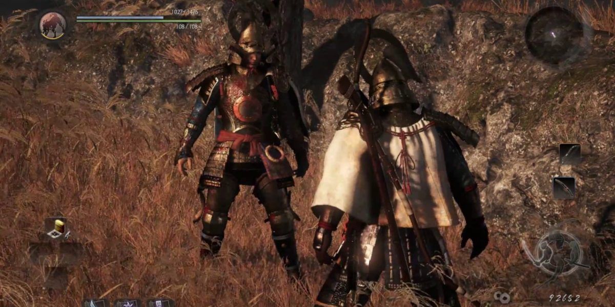 Nioh 2 player wearing Warrior of the West armor from Nioh 2