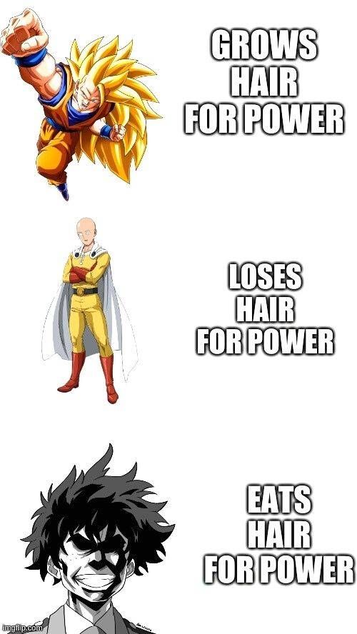 One Punch Man Hair Meme Goku Saitama Deku