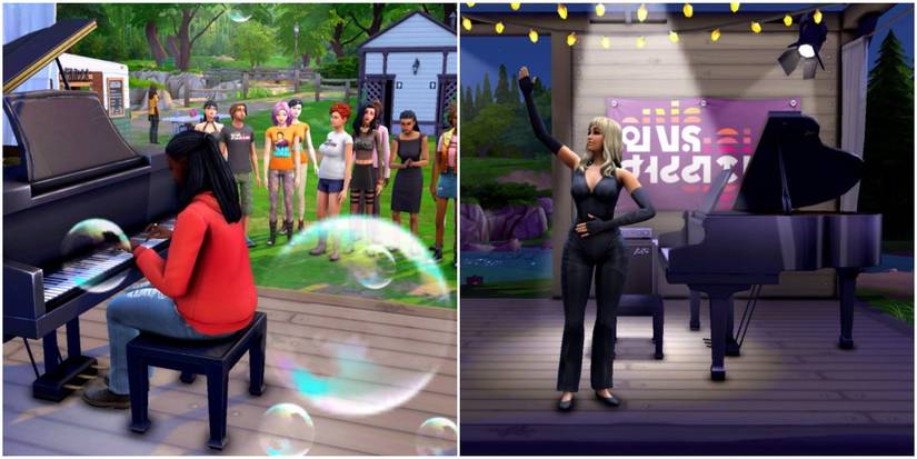 Joy Oladokun and Bebe Rexha in Sims 4 singing