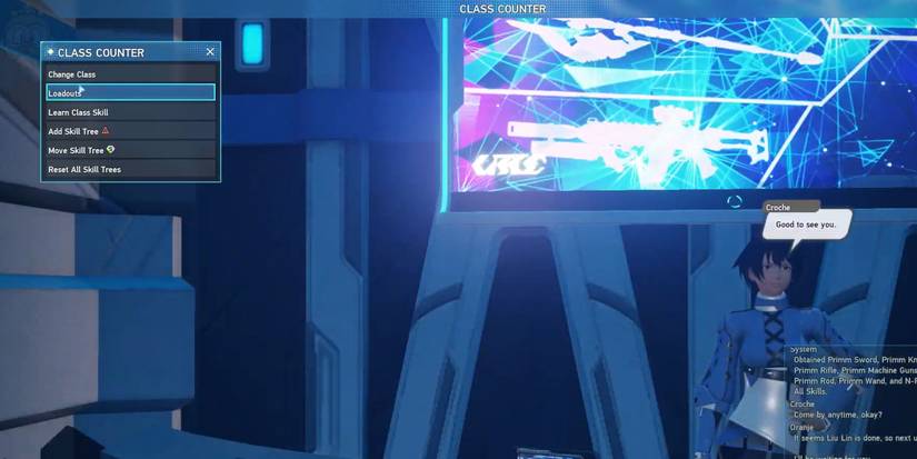 Changing classes in PSO2