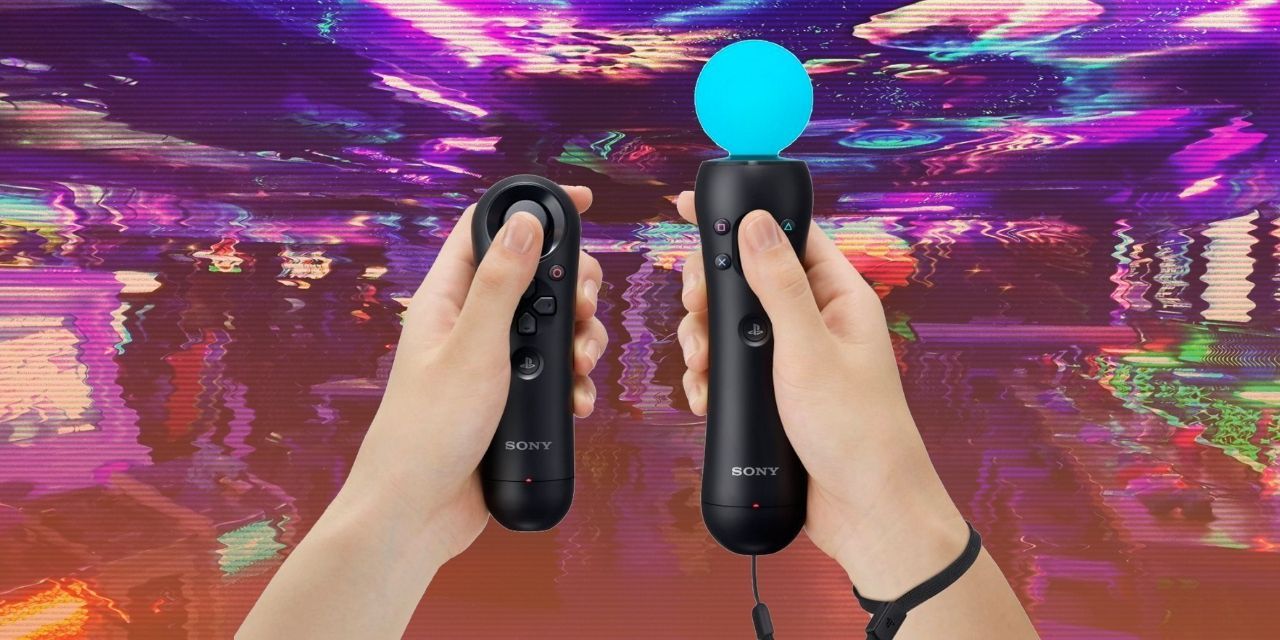 PlayStation Move controller against VHS picture of Mancunian arcade NQ64