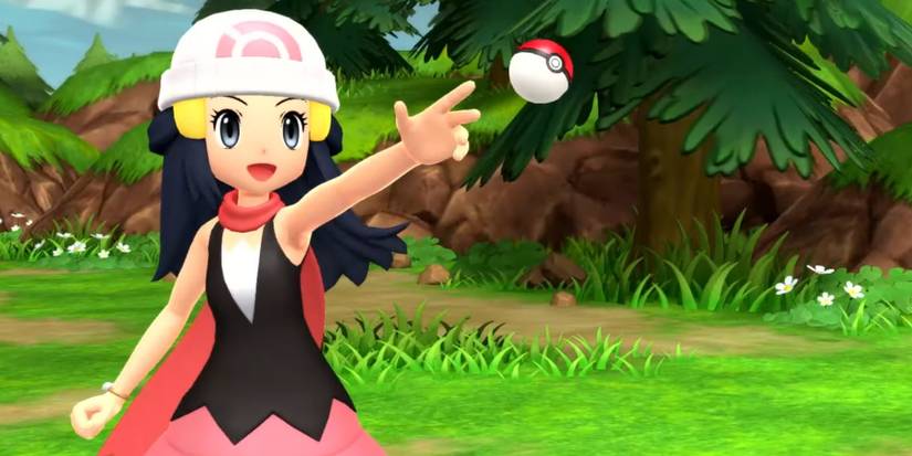 Pokemon Diamond/Pearl Remake, Female main character throwing pokeball
