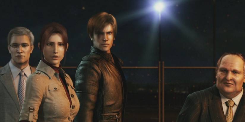 Resident Evil Degeneration Claire and Leon Look Towards Screen