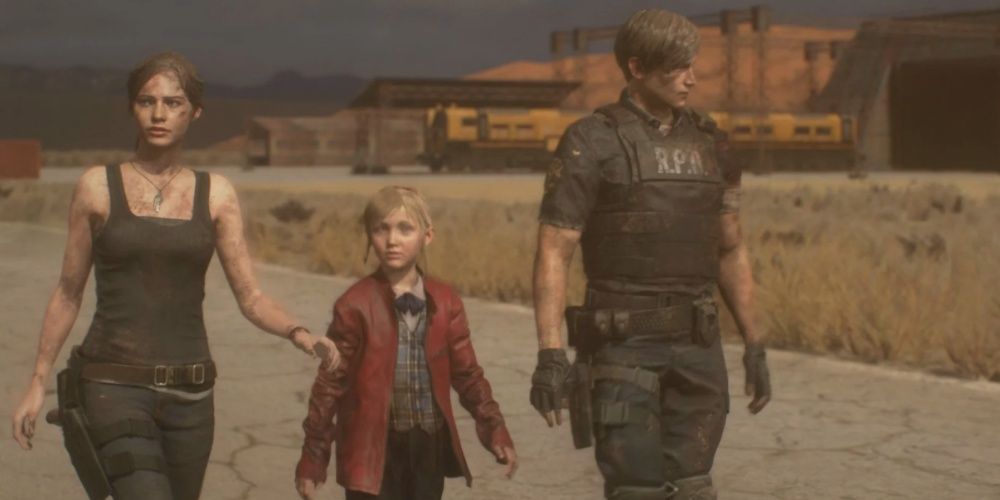 Claire and Leon Escape with Sherry in Resident Evil 2 Remake 