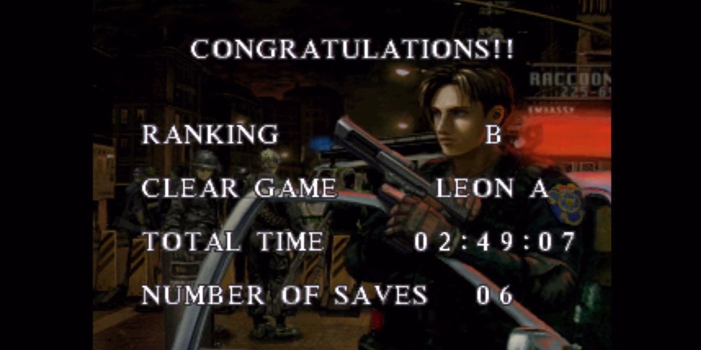 Resident Evil 2 Screenshot Of Leon Results Screen