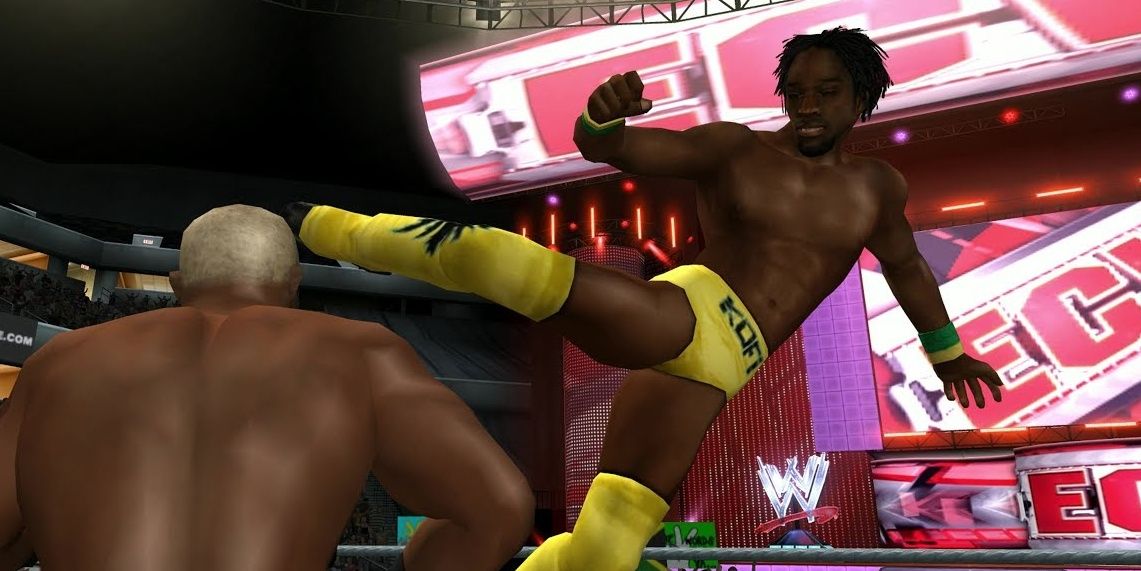 Kofi Kingston Hitting Finisher In Smackdown Vs. Raw 2010