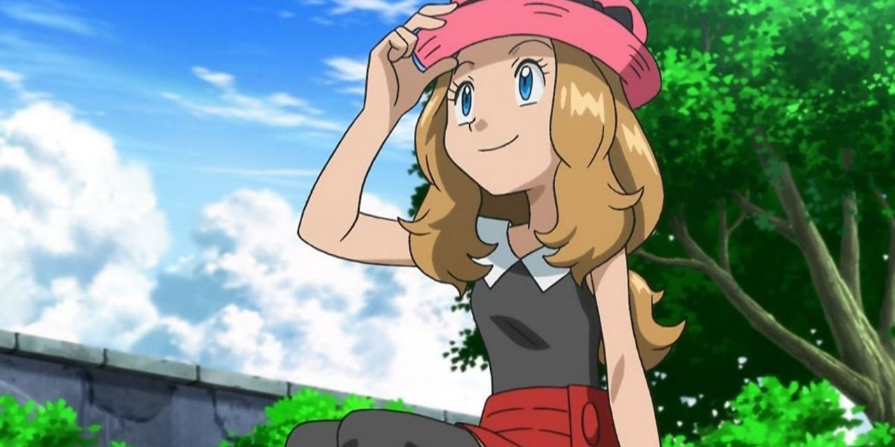 Pokemon Serena holding her hat