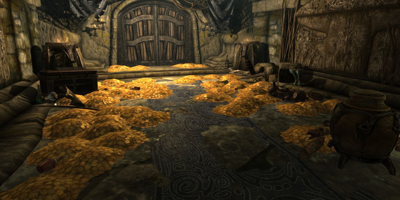 Massive Gold Piles In Skyrim