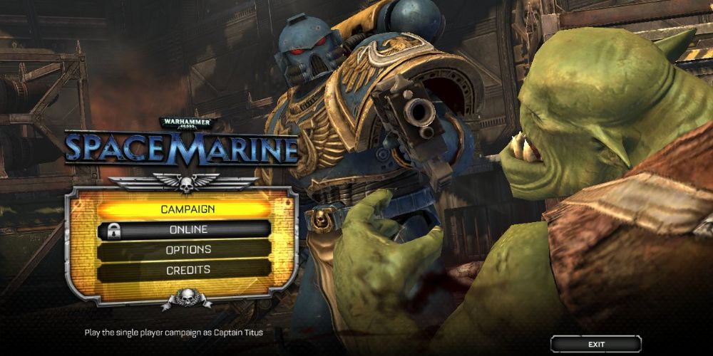 The Opening Menu Of Warhammer 40K: Space Marine