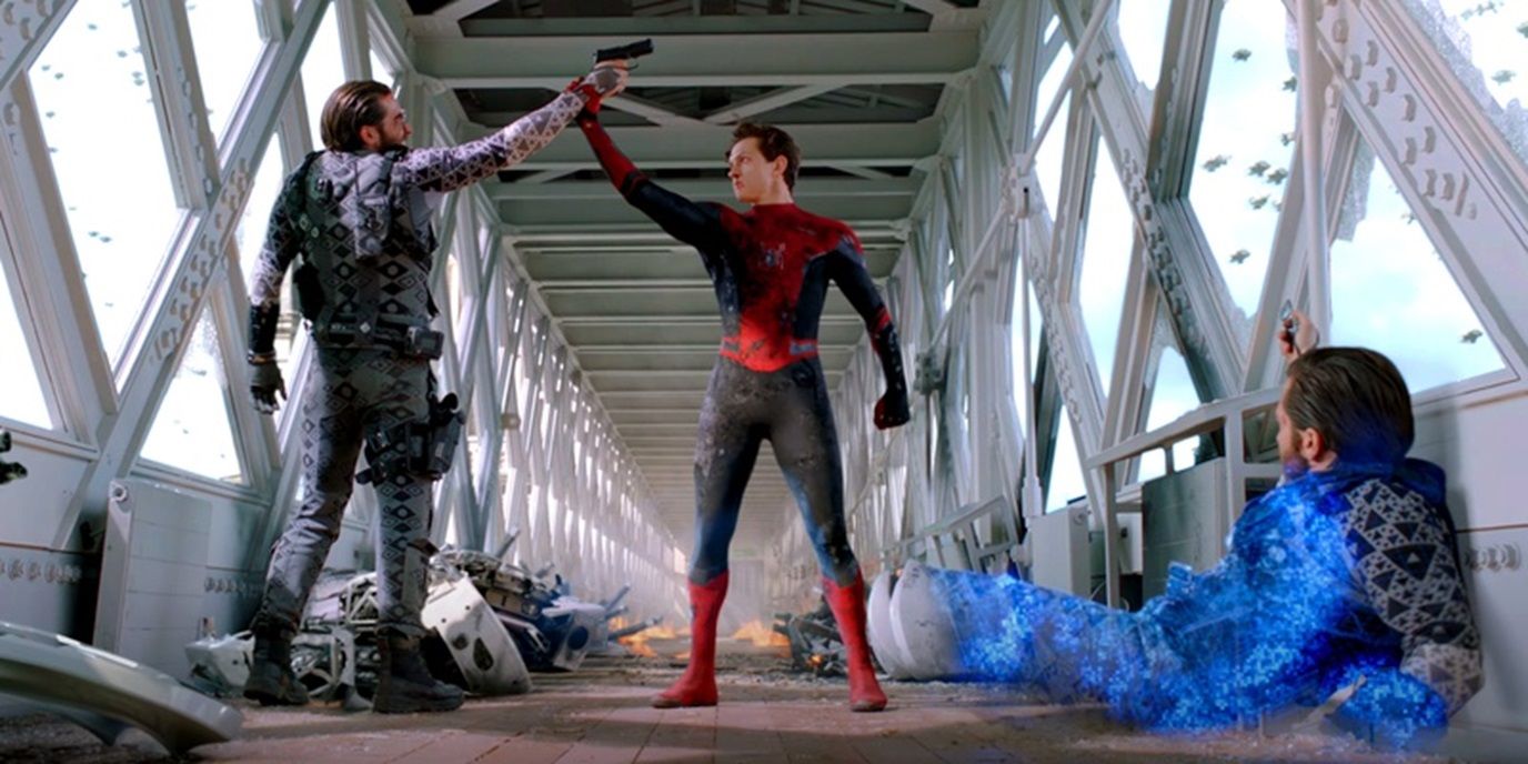 Spider-Man thwarts Mysterio in Spider-Man Far From Home