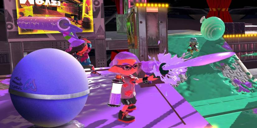 Splatoon3, purple and green, inklings