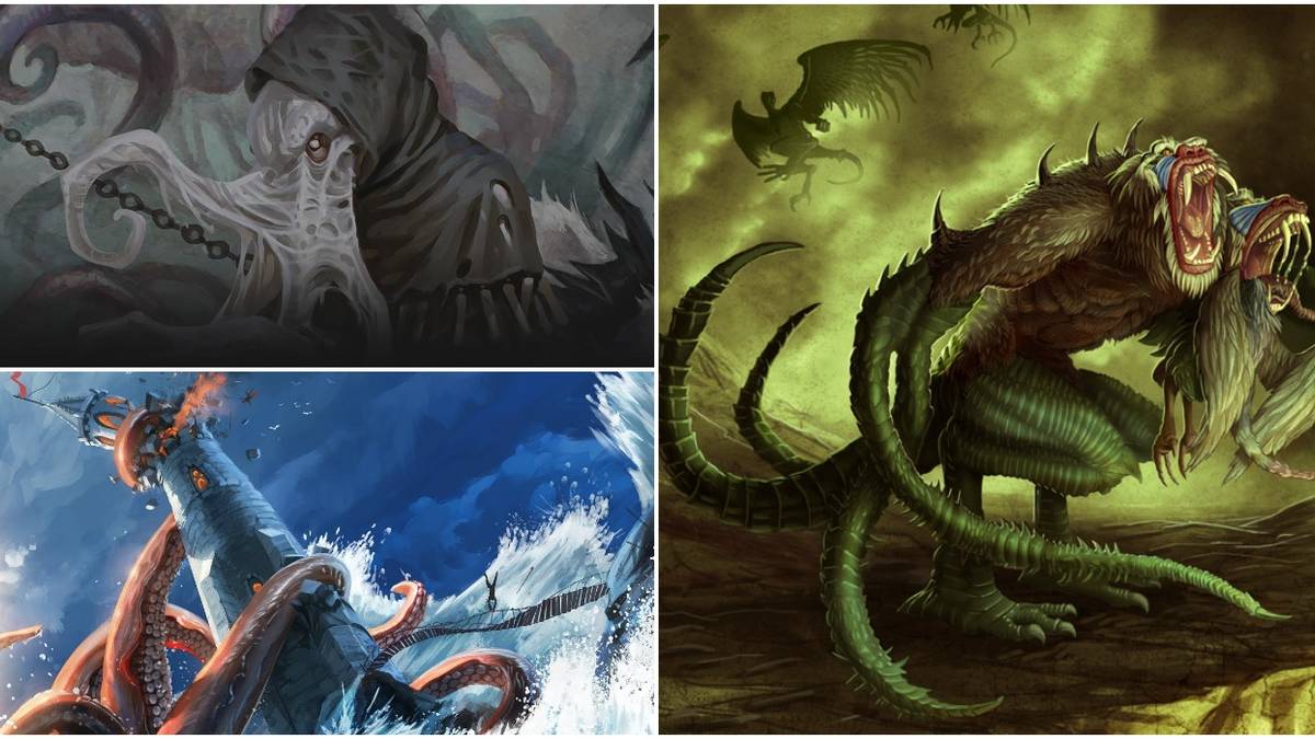 A Split Image Of World Ending Monsters