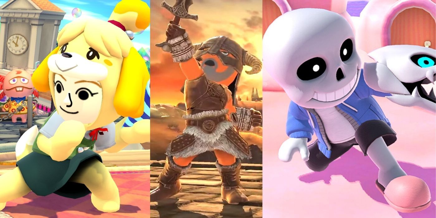 Isabelle, Dragonborn, and Sans Mii Fighter costumes