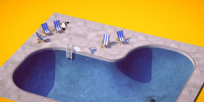 The Character does a jump out of a pool