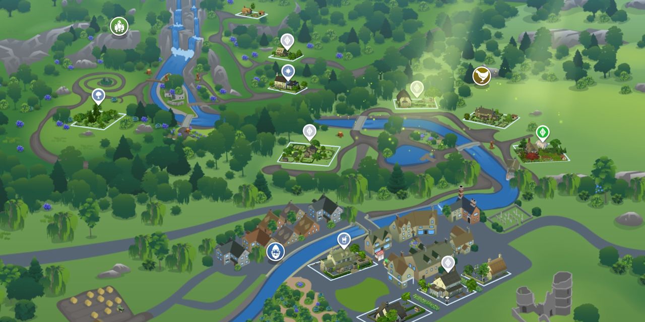 The Sims 4 Cottage Living Henford-on-Bagley world map