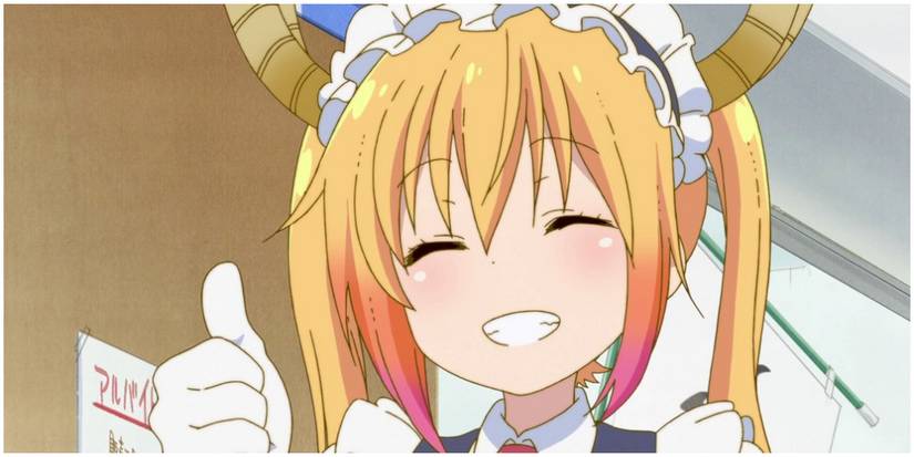 Tohru giving a thumbs up.