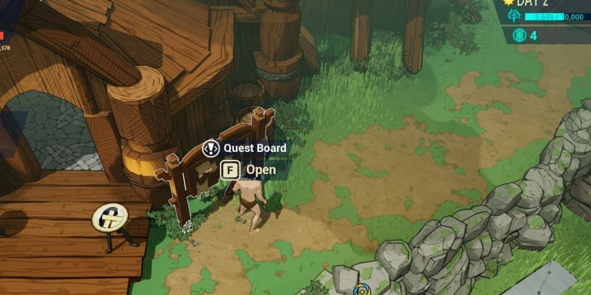 Tribes of Midgard player gathering quest from the quest board
