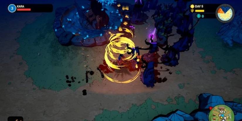 Tribes of Midgard player fighting Helthings during the blood moon