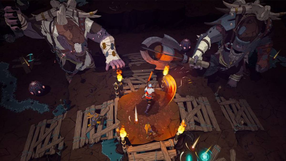 Two Trols attack an Einhejar