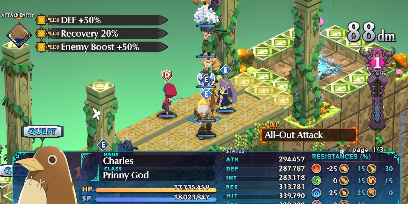 A tower of characters in Disgaea 6